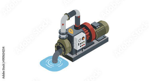 Industrial Water Pump with Electric Motor.