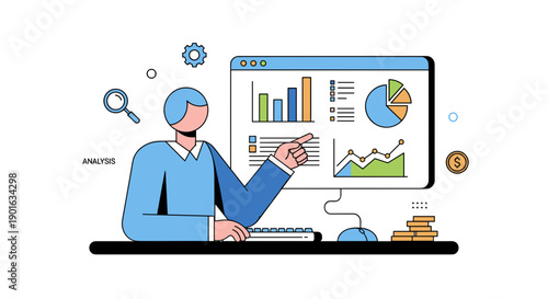 Man Analyzing Data on Computer Screen 4.