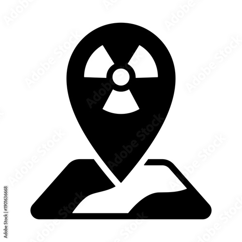 Hazard Mapping Icon - Solid Black