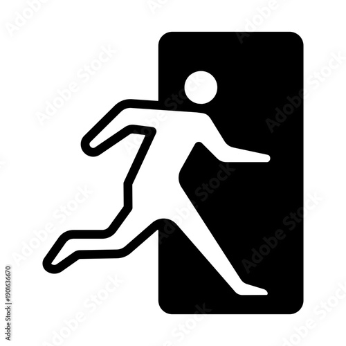 Evacuation Route Icon - Solid Black