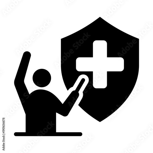 Safety Briefing Icon - Solid Black