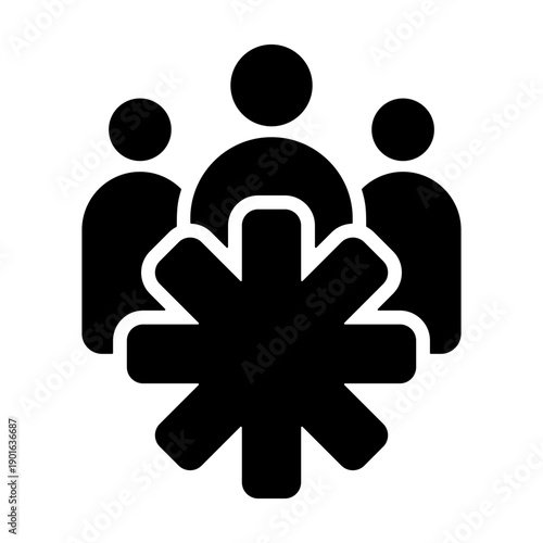 Emergency Drill Icon - Solid Black