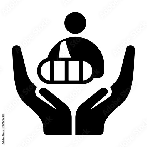 Trauma Care Icon - Solid Black