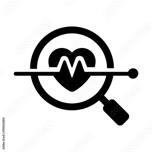 Health Monitoring Icon - Solid Black