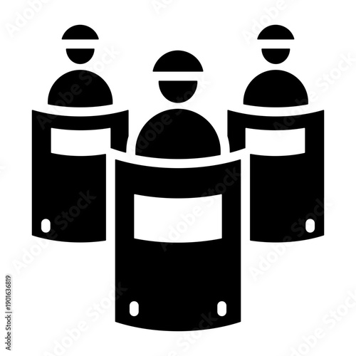 Crowd Control Icon - Solid Black