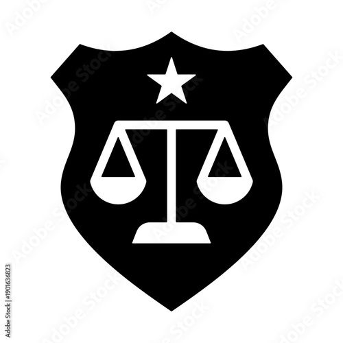 Law Enforcement Icon - Solid Black
