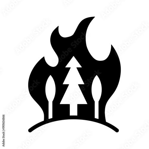 Wildfire Icon - Solid Black