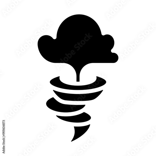 Tornado Icon - Solid Black