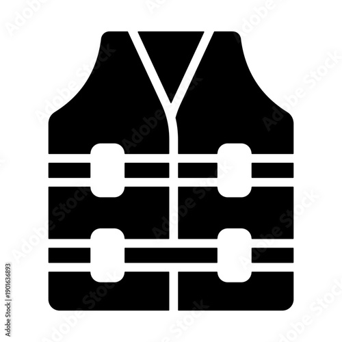 Life Jacket Icon - Solid Black