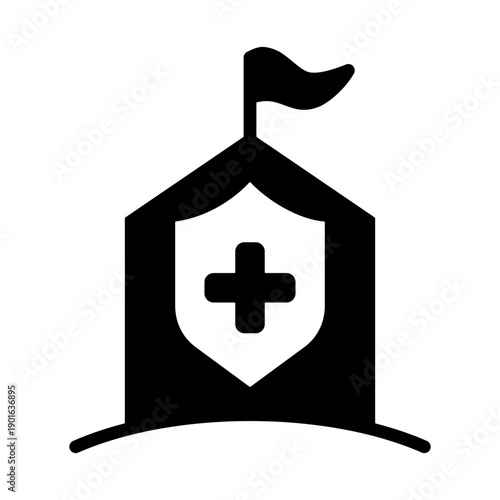 Emergency Shelter Icon - Solid Black