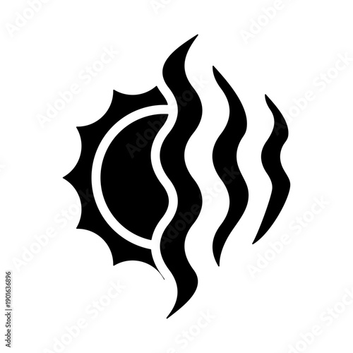 Heatwave Icon - Solid Black