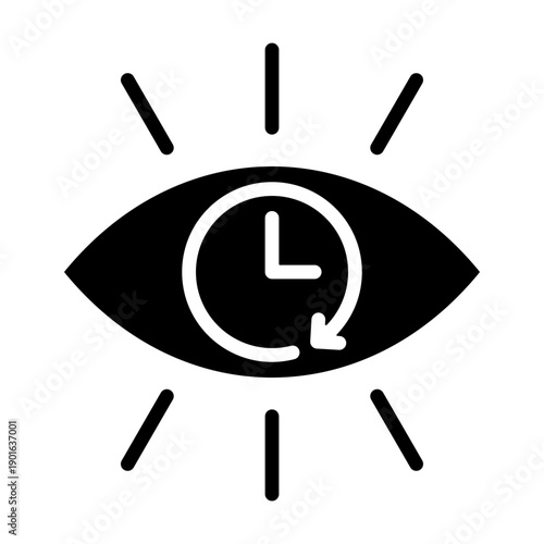 Real Time Monitoring Icon - Solid Black