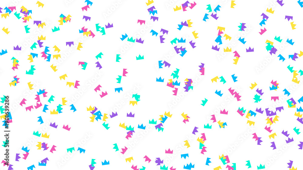Obraz premium Colorful Abstract Shape Confetti Floating on White Background
