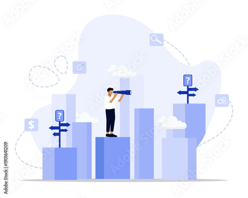 Where next concept illustration. Suitable for landing page, ui, web, App intro card, editorial, flyer, and banner.