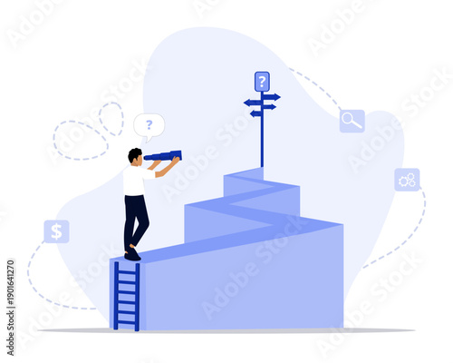 Where next concept illustration. Suitable for landing page, ui, web, App intro card, editorial, flyer, and banner.