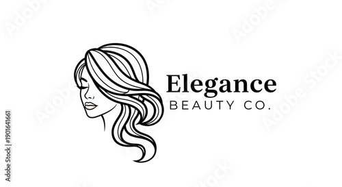 Elegant Womans Profile Logo for Beauty Company.