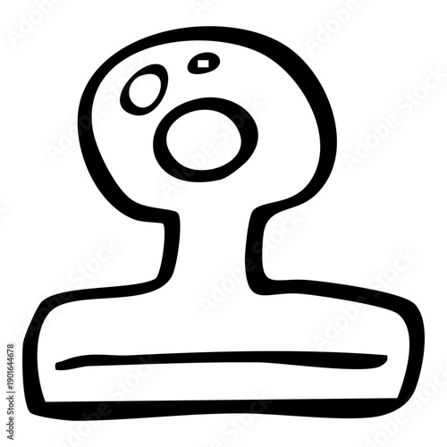 Hand Drawn Bulldog Clip Paper Clamp Line Illustration