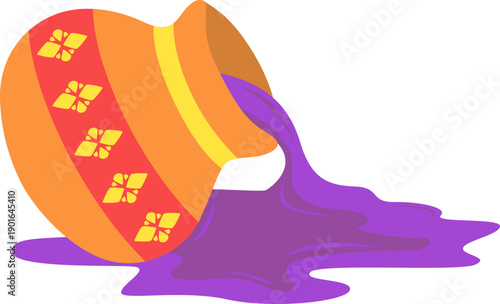 Holi Color Pot Illustration
