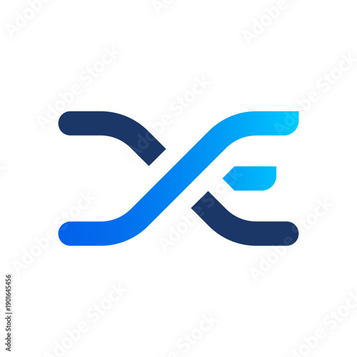 A modern XE monogram shaped as a DNA helix, symbolizing innovation, precision, and scientific progress—ideal for biotechnology, genomics, healthcare technology, and research-driven brands.