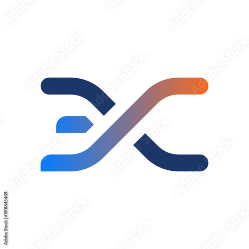 A modern DNA helix logo symbolizing innovation, precision, and connectivity, ideal for biotechnology, genomics, healthcare, research platforms, and science-driven technology brands.