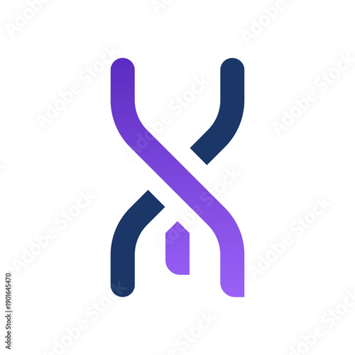 A modern DNA helix logo representing innovation, precision, and scientific advancement, ideal for biotechnology, genomics, healthcare technology, research platforms, and life science brands.