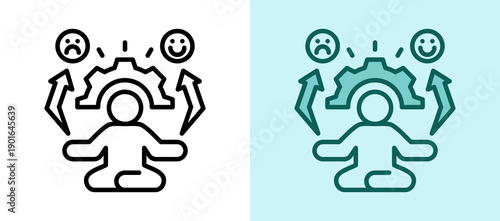 Emotional Control line color icon