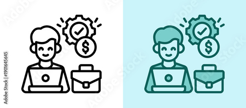 Self Management line color icon