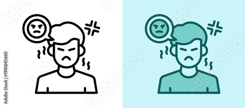 Emotional Expression line color icon