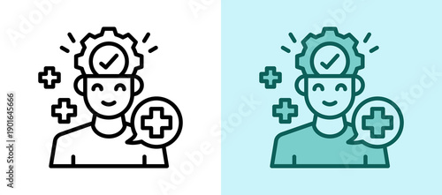 Positive Mindset line color icon