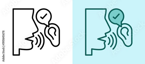 Active Listening line color icon