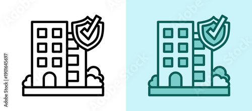 Trust Building line color icon