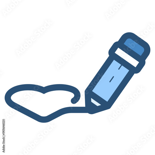 pencil drawing heart line icon