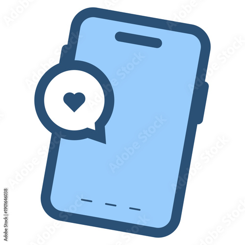 romantic chatting on mobile phone icon