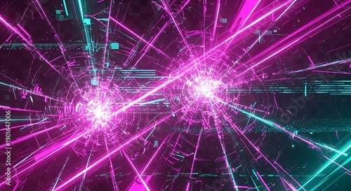 digital abstract neon lines, futuristic background