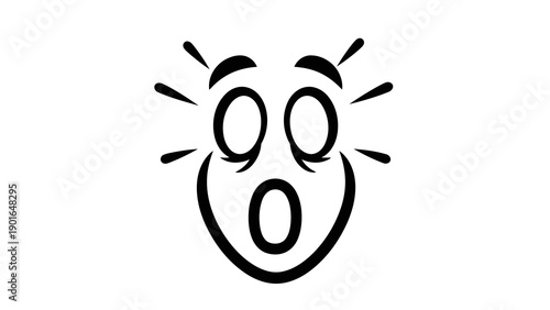 Surprised face with wide eyes and open mouth