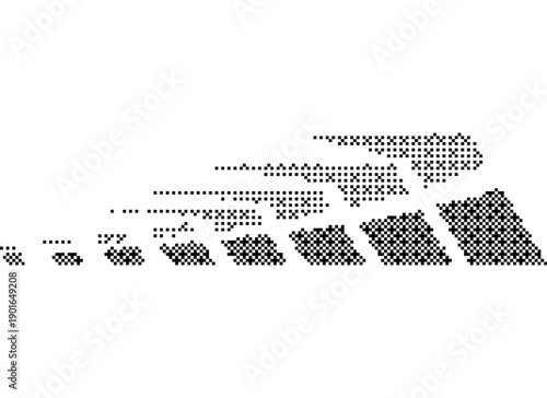 Abstract Dither Geometric Steps Illustration With Pixel Texture