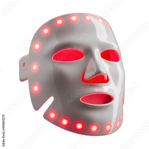 Red Light Therapy Face Mask LED mask skincare beauty isolated on a transparent background