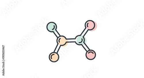 Abstract illustration of a colorful molecule, ideal for scientific or educational themes