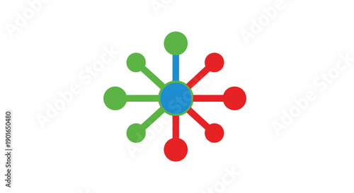 Abstract illustration of a colorful network structure representing connectivity and synergy