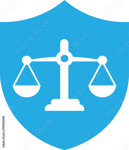 Balance scales icon, justice symbol, legal icon