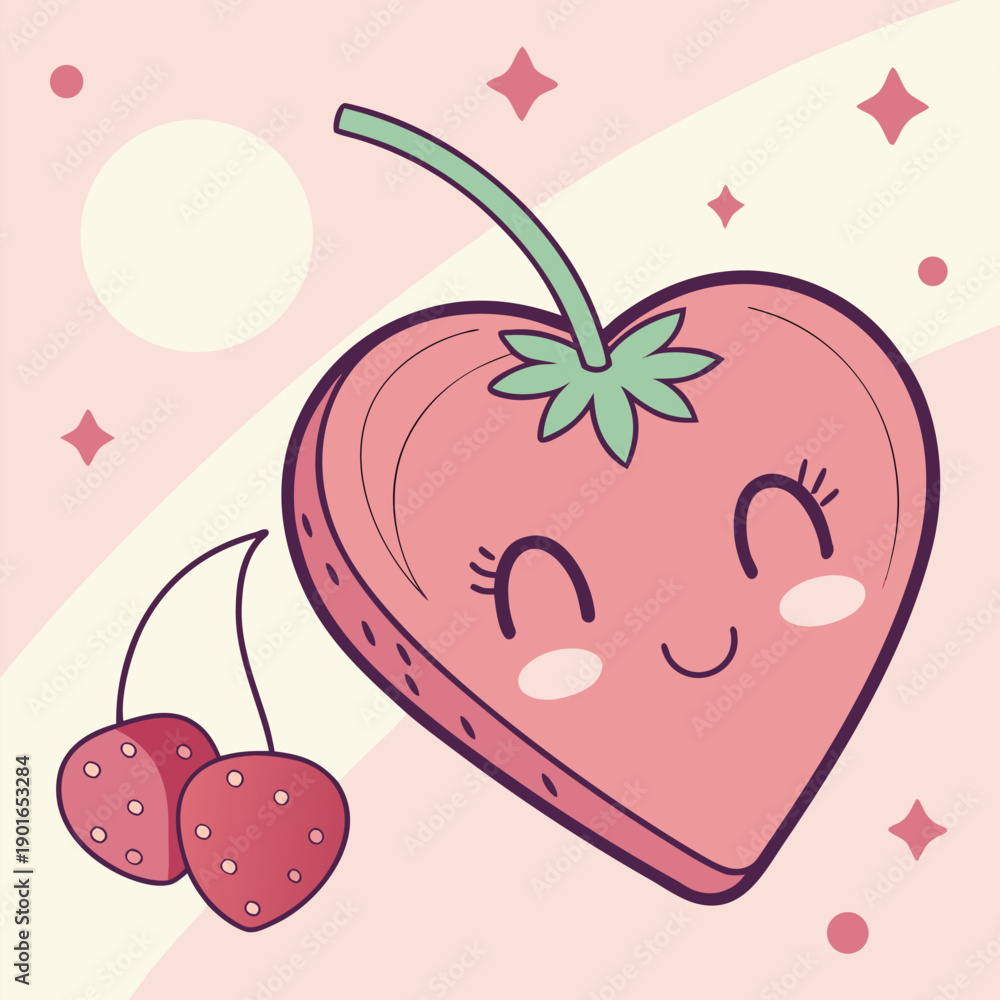 Fototapeta premium Pink Bubble Valentine Icon