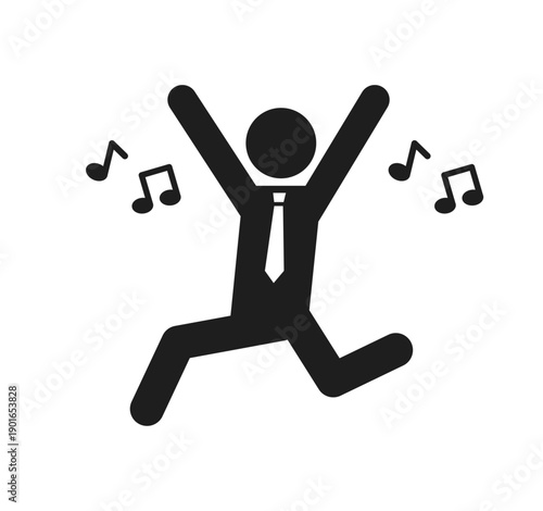 喜びながら走っているビジネスマン