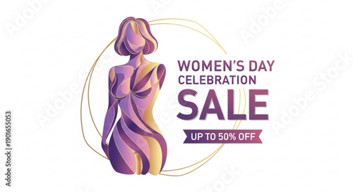 Women's day sale celebration up to 50 off discount promotion