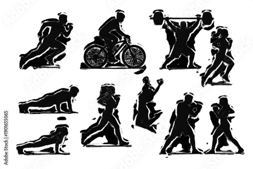 silhouettes of people