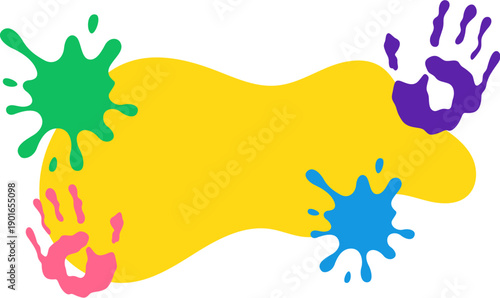 Colorful Handprint Art Background