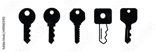  Key icon symbol for apps and websites. Key sign and symbol. keys vector Colorful flat key icons set, modern metal house keys collection, security access symbols, 