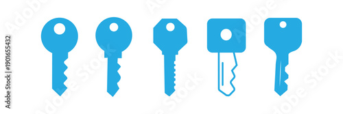  Key icon symbol for apps and websites. Key sign and symbol. keys vector Colorful flat key icons set, modern metal house keys collection, security access symbols, 