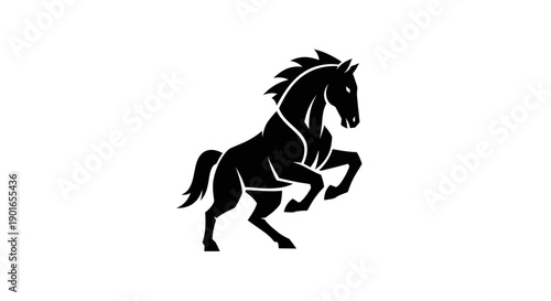 Black horse silhouette on white background