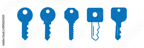  Key icon symbol for apps and websites. Key sign and symbol. keys vector Colorful flat key icons set, modern metal house keys collection, security access symbols, 