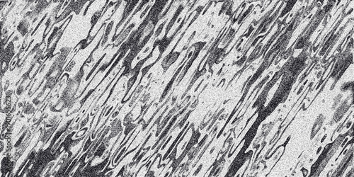 Abstract monochrome textured background with diagonal lines and granular noise creating a dynamic, organic pattern with high contrast and a sense of movement and depth